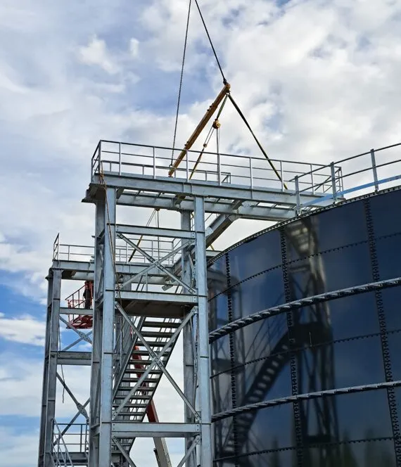 Completed tank installation